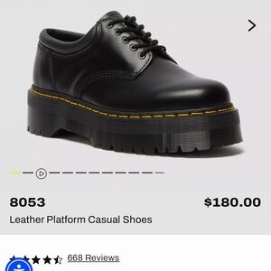 Dr. Martens Black Leather Platform Oxfords NEW